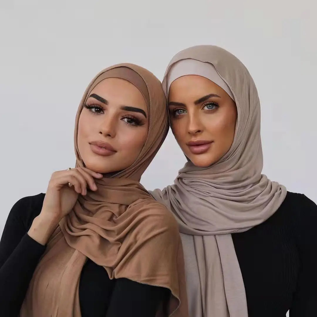 Soft Hijabs Scarf Shawl Plain Cotton Jersey Scarves