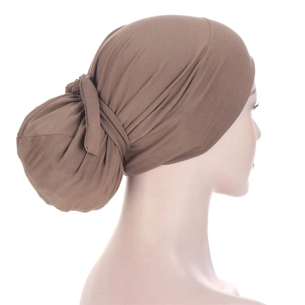 Hijab Beanies Skullies Knot Bonnet