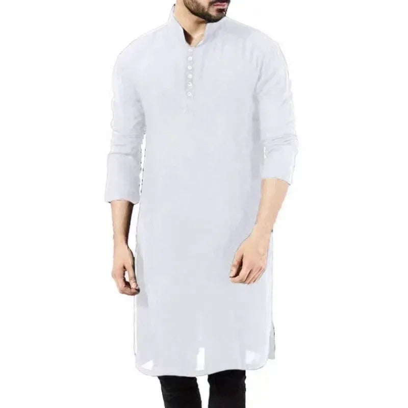 Abaya Men Shirts Long Sleeve Islamic Chemise Elegant Kaftan Robe