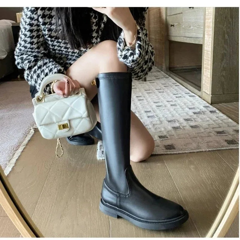 Genuine Leather Over-the-Knee High Boots