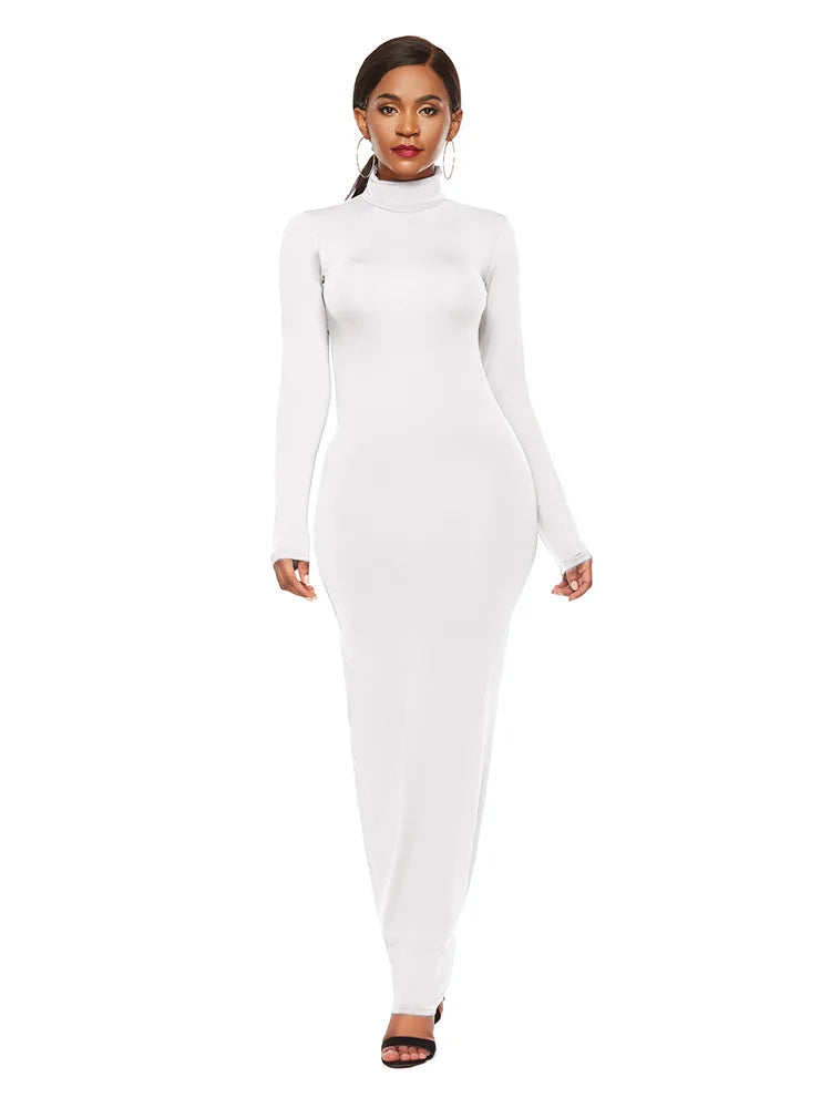 Slim Long High Neck Bodycon Dress