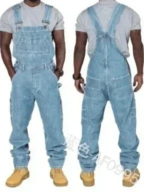 Mens Jeans Overalls Men Pockets
