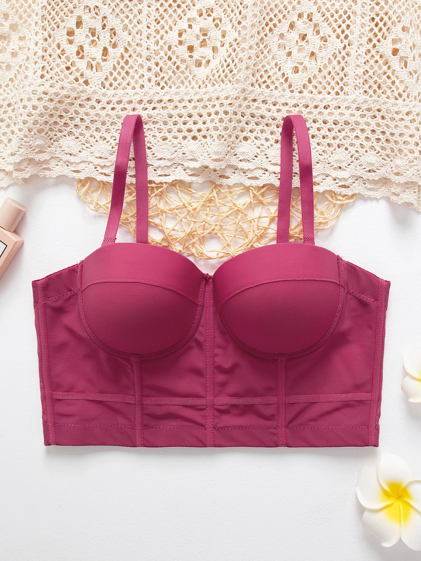 Solid Color Simplicity Elegant New Shoulder Strap Gauze Bra