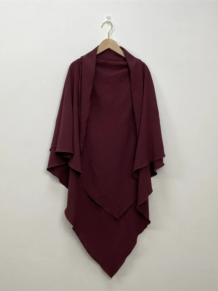 2 Layers Jazz Crepe Long Khimar Women Hijab
