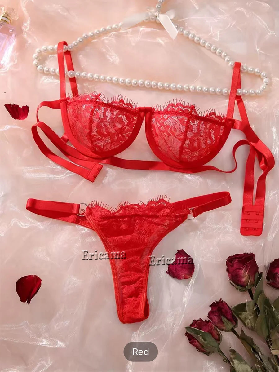 Sexy 2 Piece Floral Lingerie Set