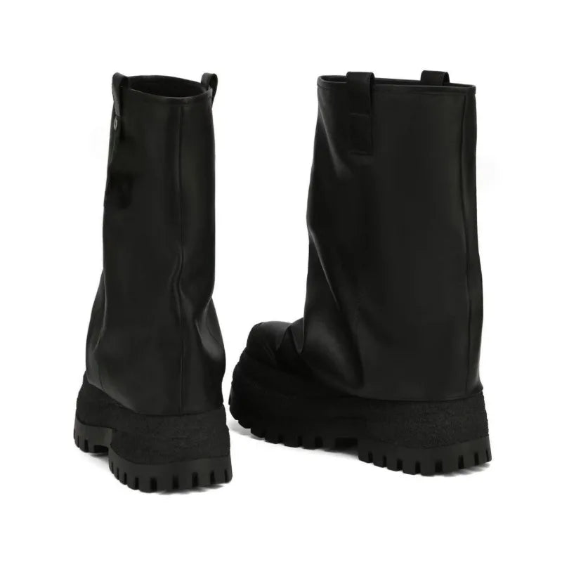 high-heeled thick soled sleeve banquet dress boots