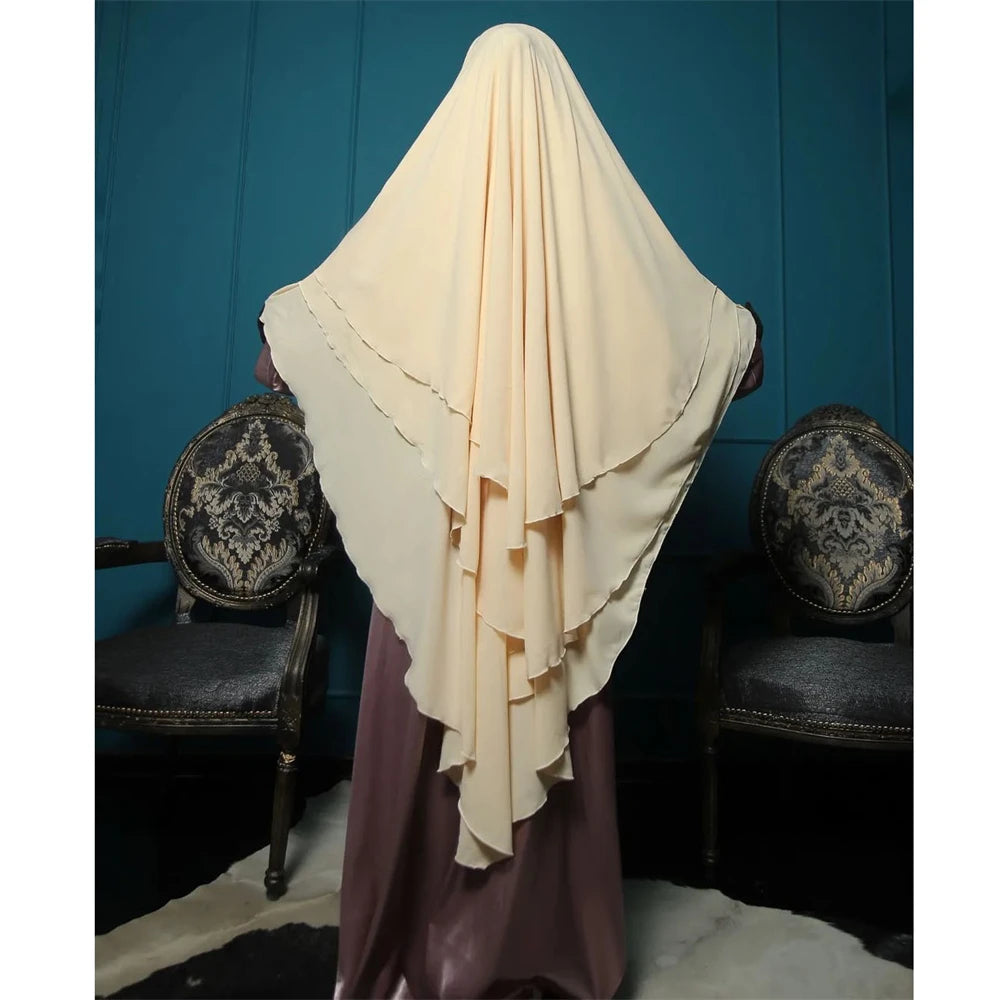 3 Layers Chiffon Hijabs Islamic Clothing Ramadan Eid Headdress