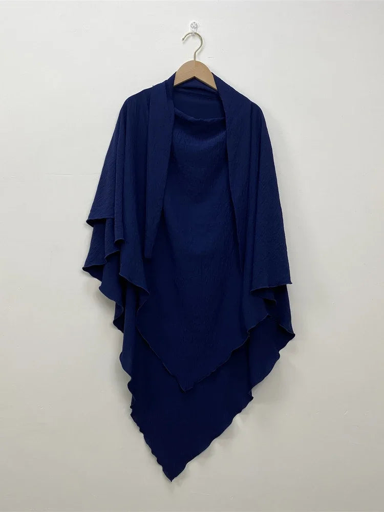2 Layers Jazz Crepe Long Khimar Women Hijab