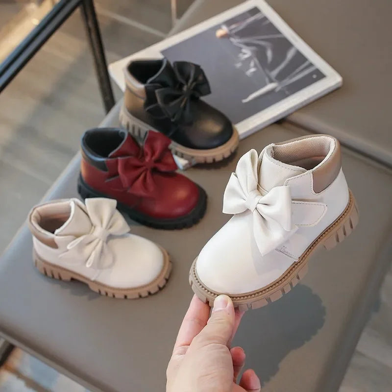 Girls Boots Bow Kids Buckle