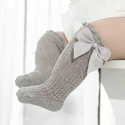 0-24Month Baby Girl Socks Toddler Bow Cotton Mesh Lace