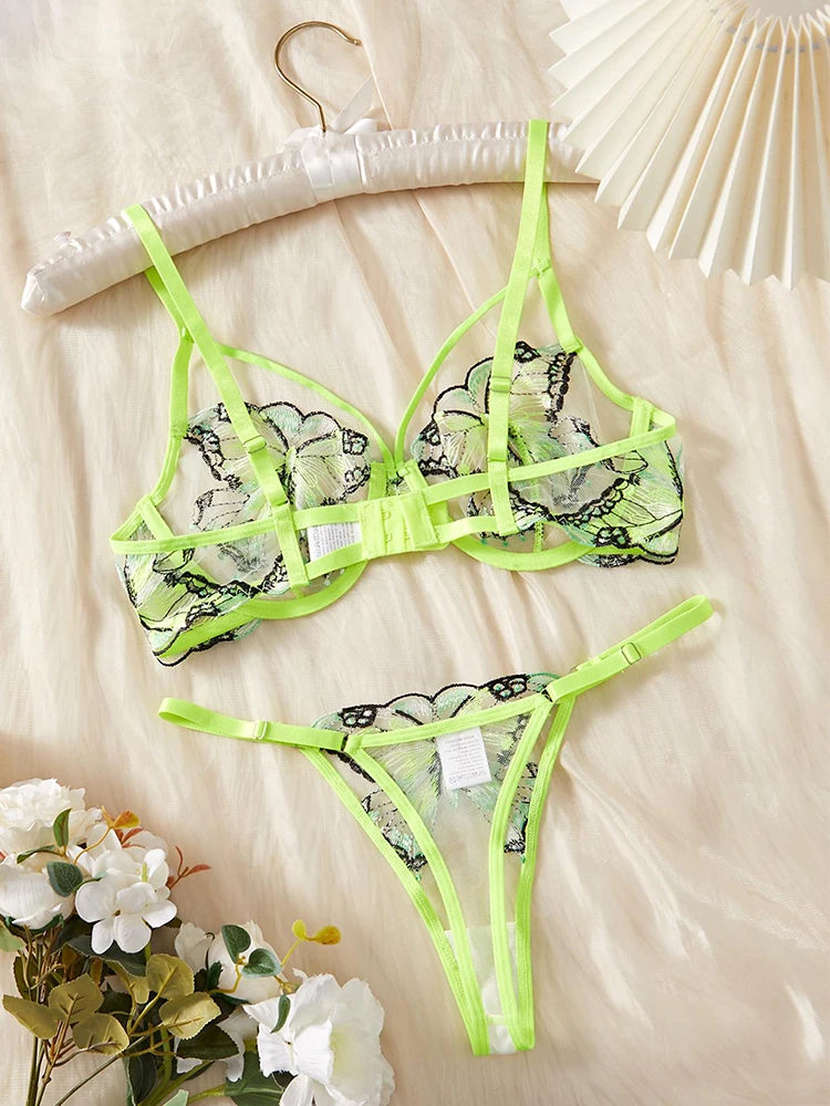 Lingerie Butterfly Embroidery Bra Sets