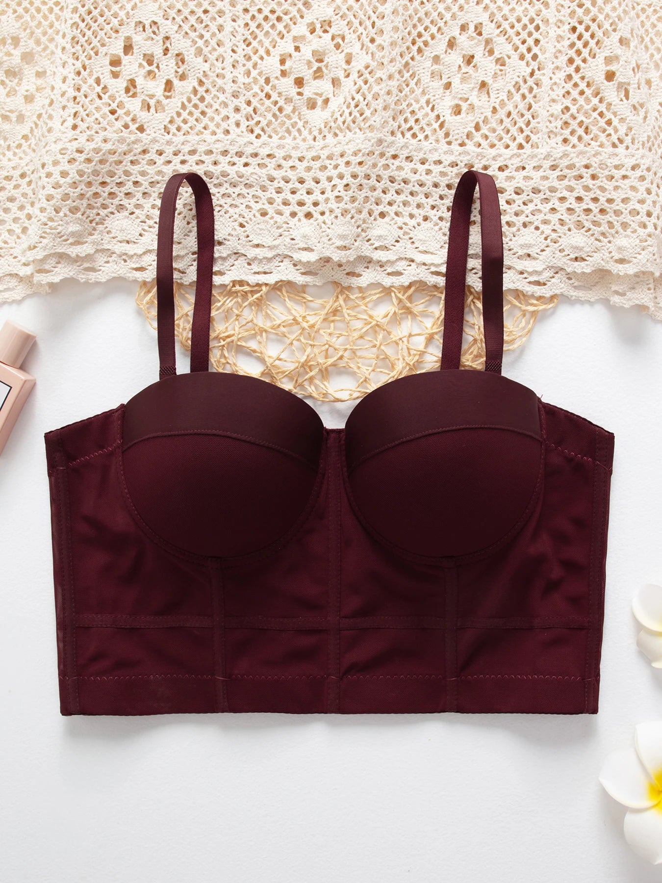 Solid Color Simplicity Elegant New Shoulder Strap Gauze Bra