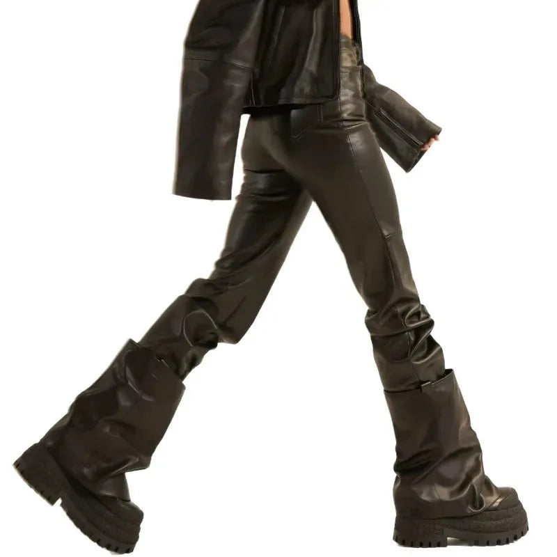 high-heeled thick soled sleeve banquet dress boots