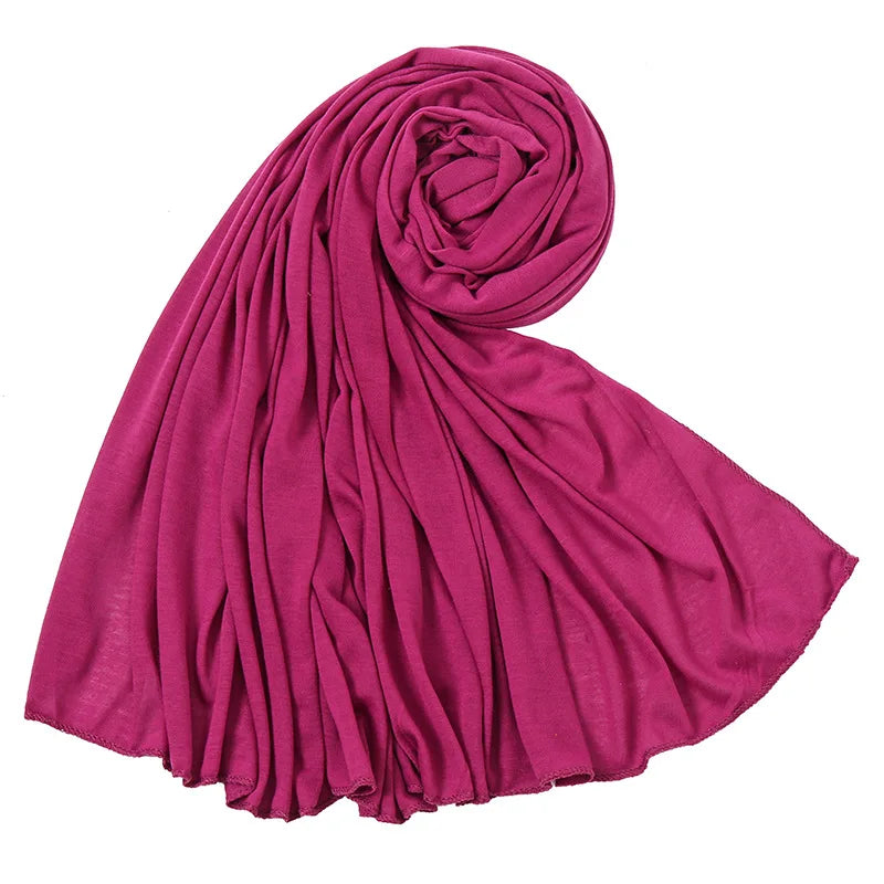 Soft Hijabs Scarf Shawl Plain Cotton Jersey Scarves