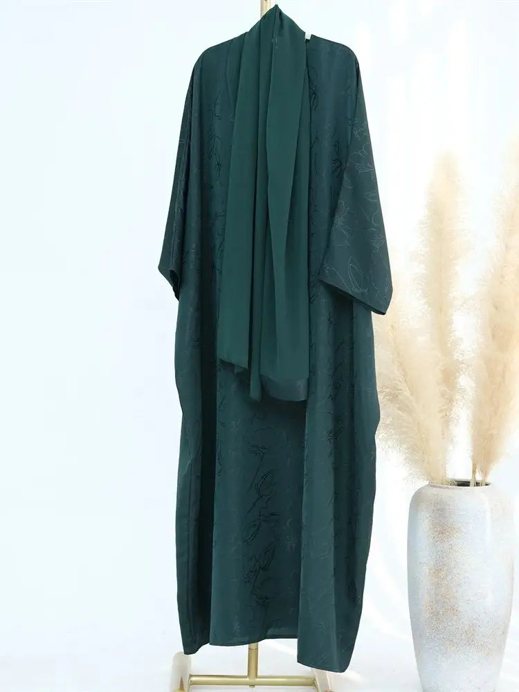 Satin Abaya Damen Dubai Arabic Muslim Kaftan African Dresses