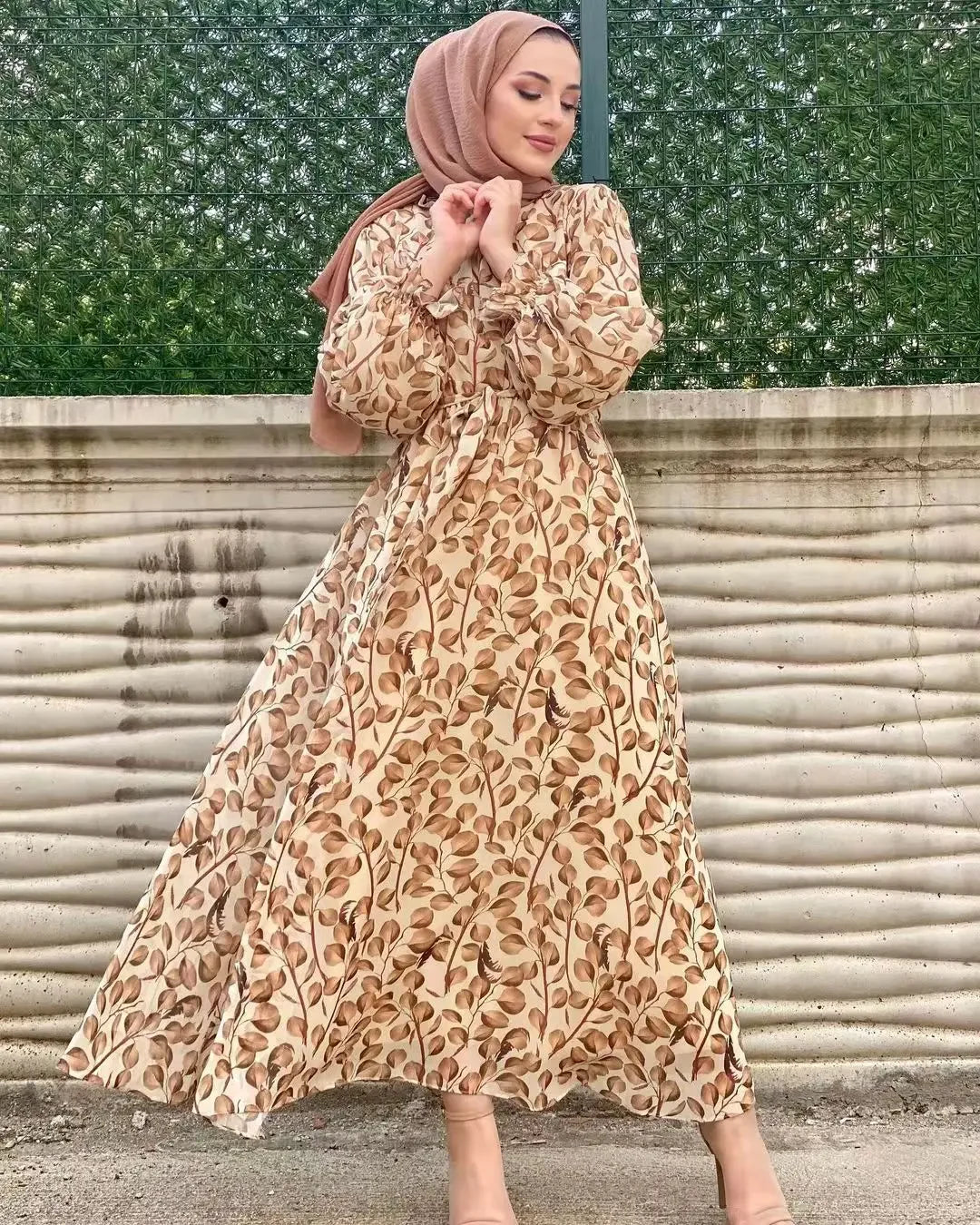 Floral Abaya Dubai Luxury Muslim Woman Femme Modest Dresses