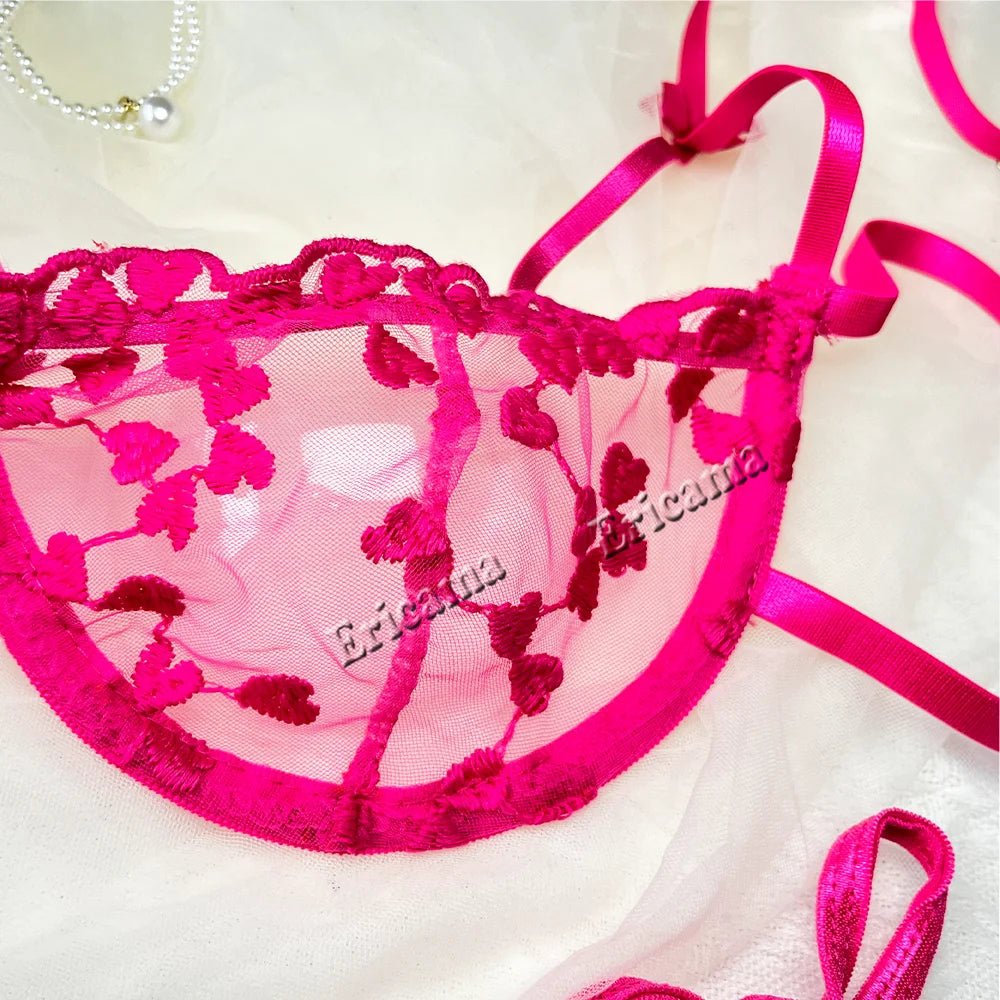 Sexy 2 Piece Floral Lingerie Set