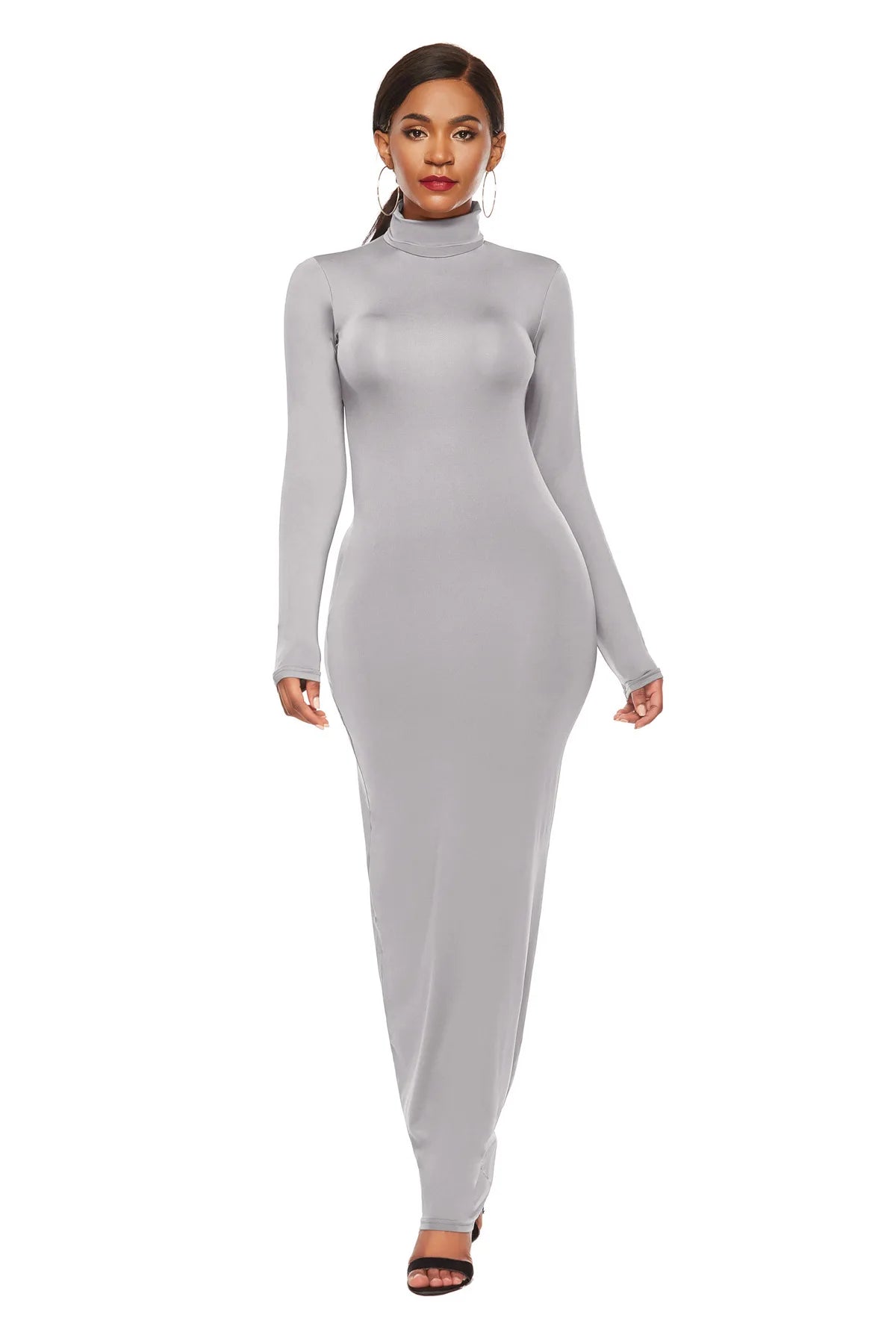 Slim Long High Neck Bodycon Dress