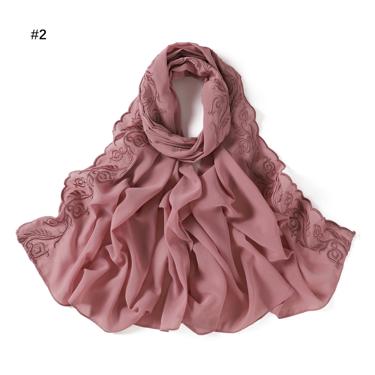 Embroidery Chiffon Scarf Hijab