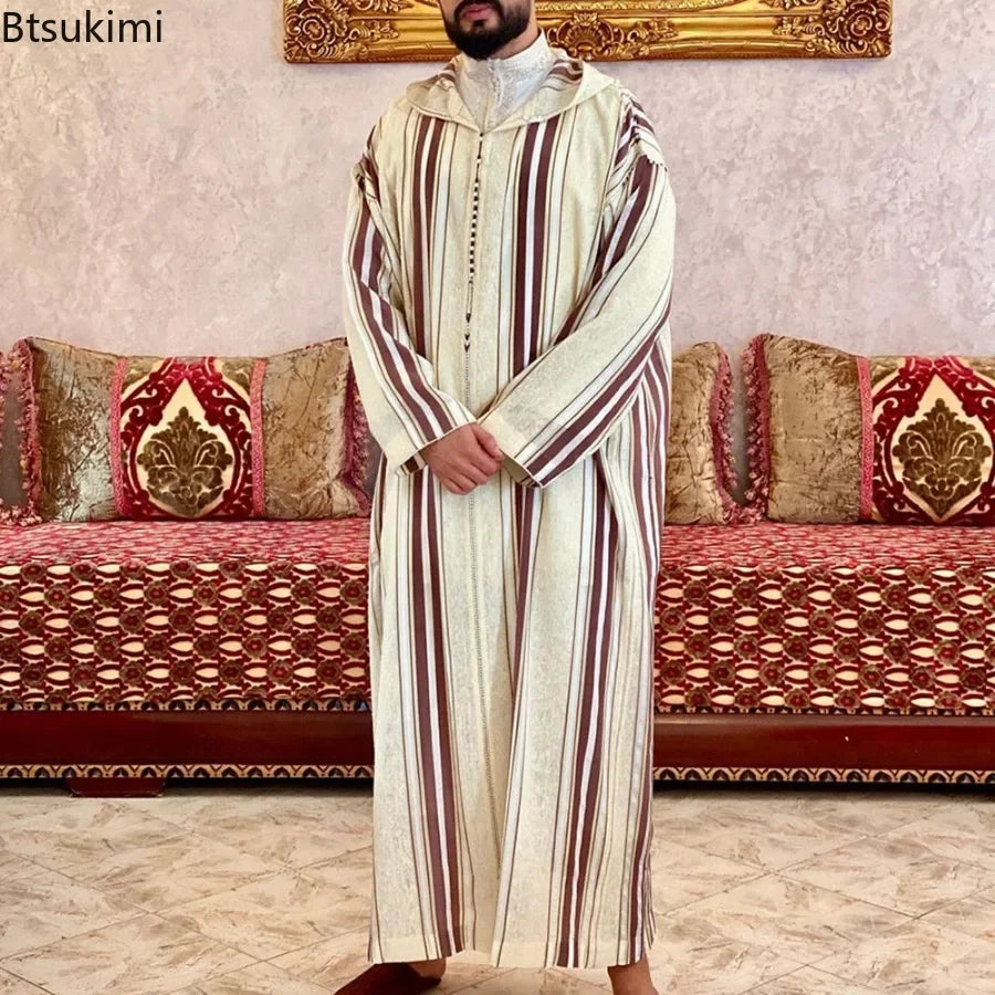 Durable Kaftan Arab Muslim Robe Men Jubba Thobe