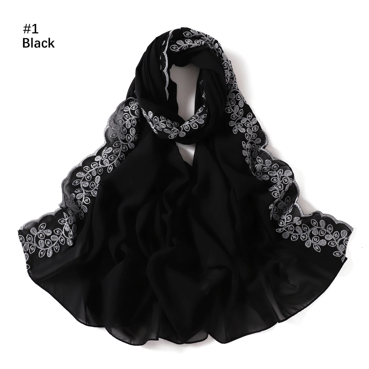 Embroidery Chiffon Scarf Hijab