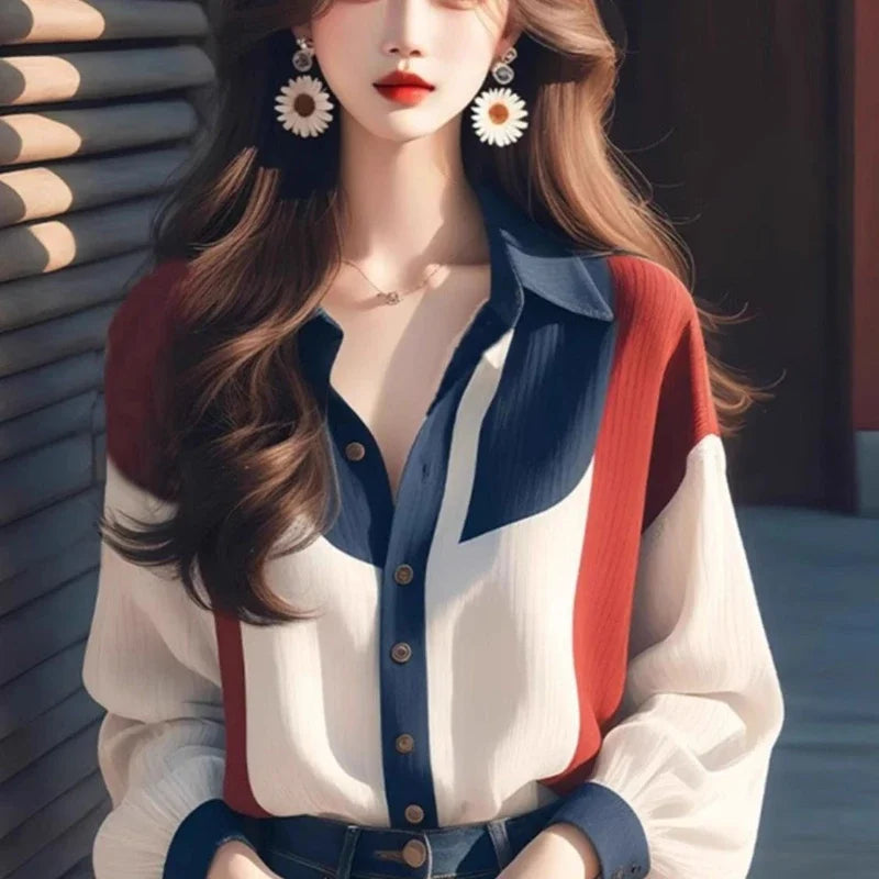 Chiffon Vintage Loose Long Sleeves Top