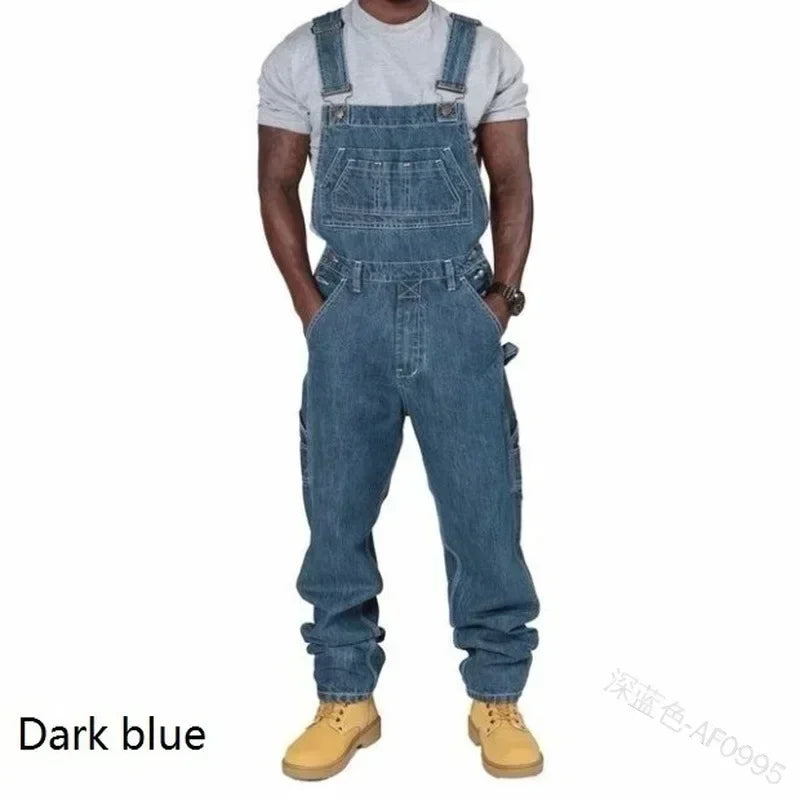 Mens Jeans Overalls Men Pockets
