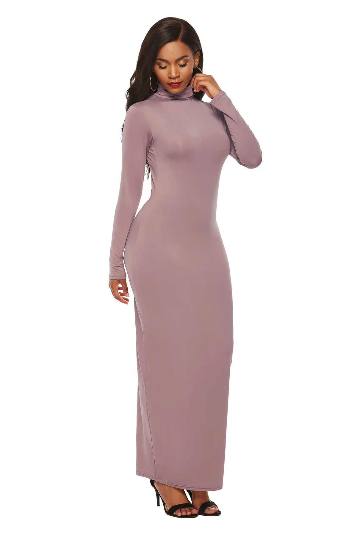 Slim Long High Neck Bodycon Dress