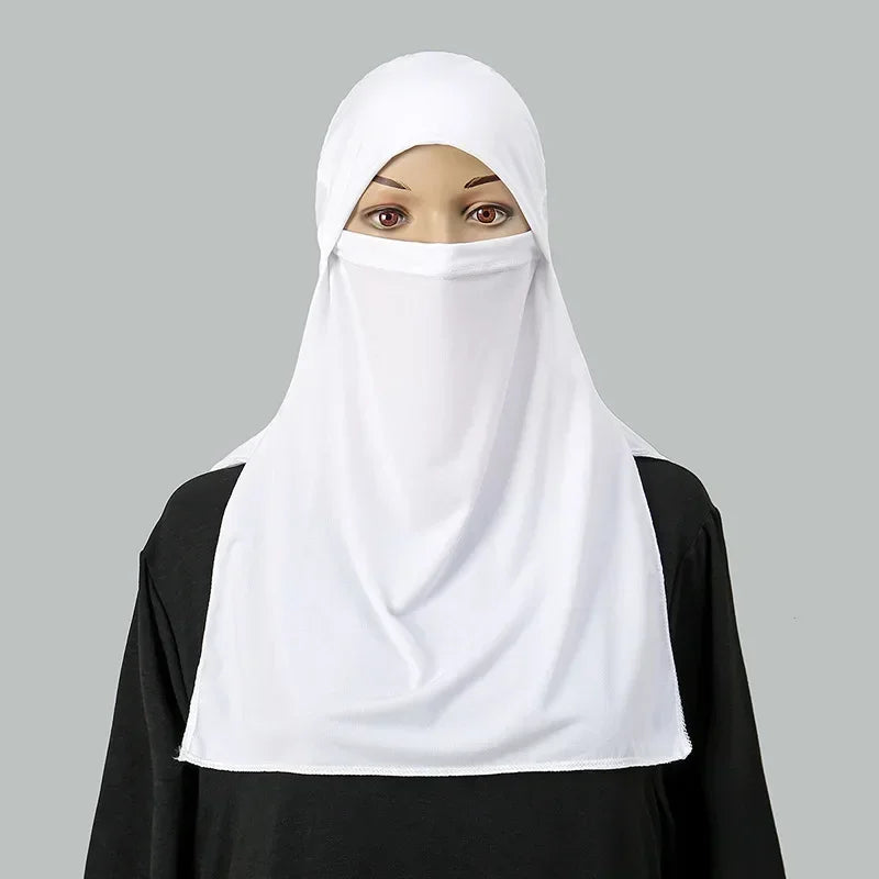 Plain Nida Niqab Tie back Face Cover