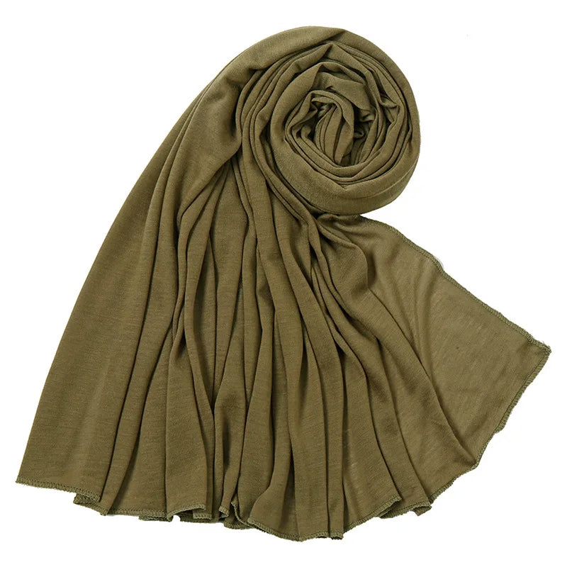 Soft Hijabs Scarf Shawl Plain Cotton Jersey Scarves