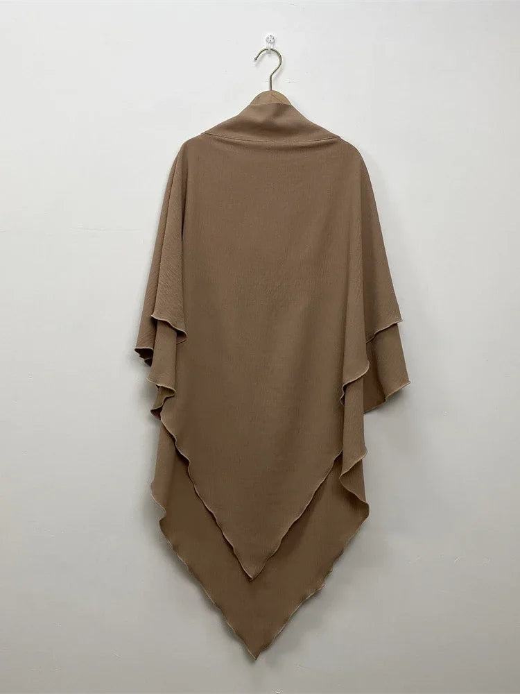 2 Layers Jazz Crepe Long Khimar Women Hijab