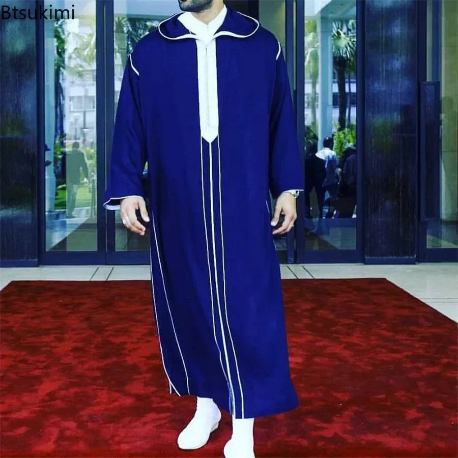 Durable Kaftan Arab Muslim Robe Men Jubba Thobe