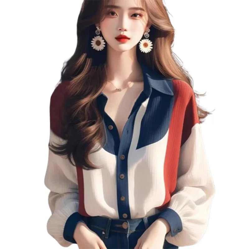 Chiffon Vintage Loose Long Sleeves Top