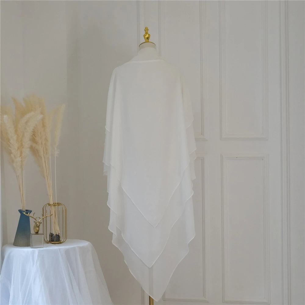 3 Layers Chiffon Hijabs Islamic Clothing Ramadan Eid Headdress