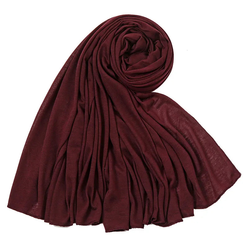 Soft Hijabs Scarf Shawl Plain Cotton Jersey Scarves