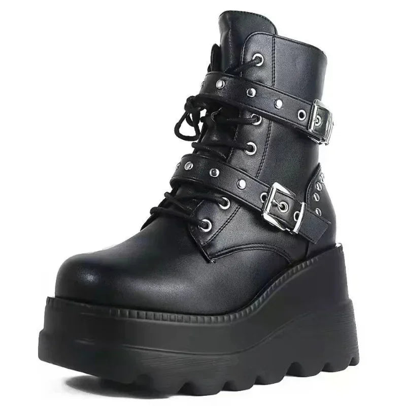 Pu Leather Ankle Booties