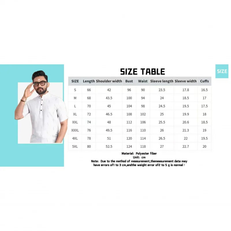 Kurta Men's Muslim Shirt with Embossed Totem