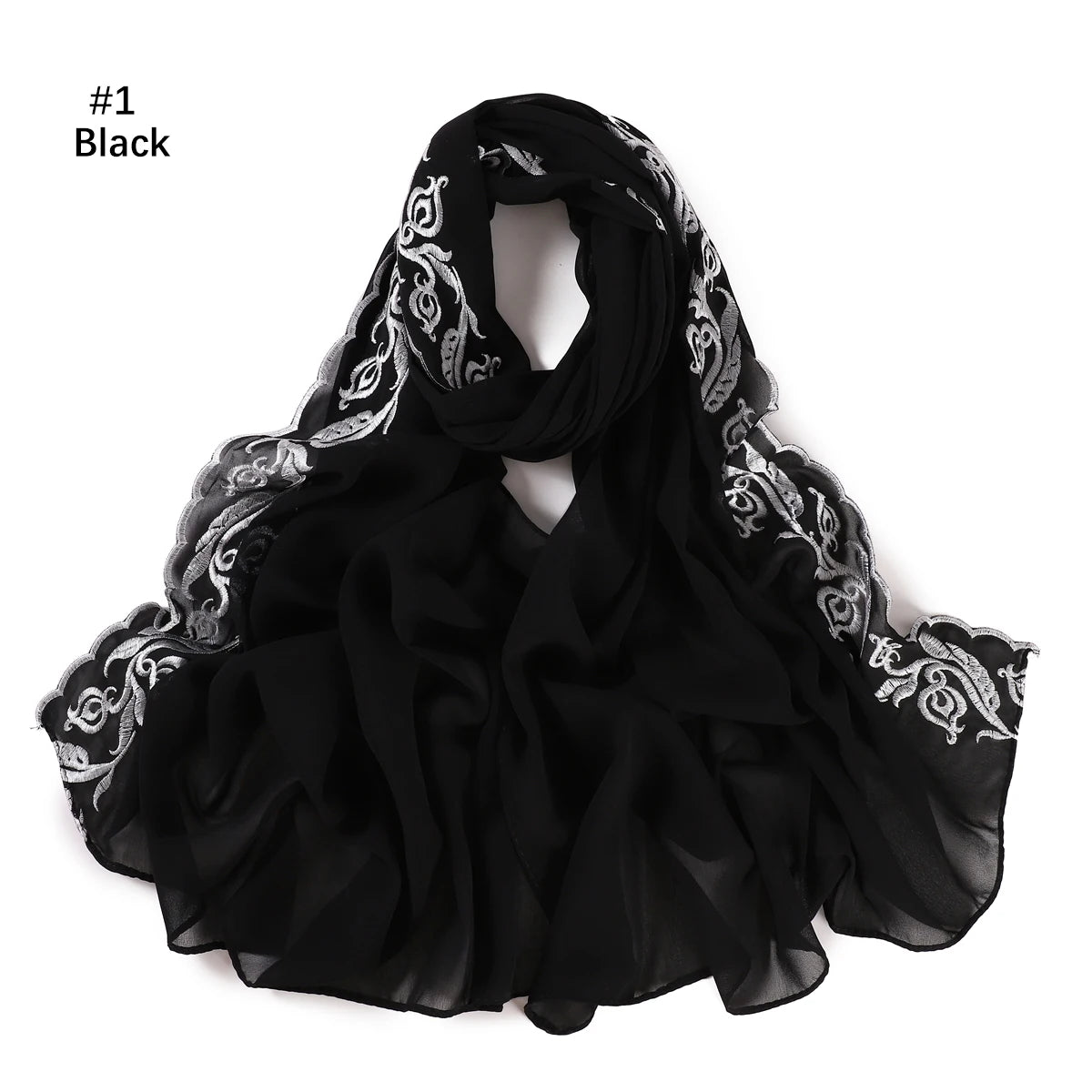 Embroidery Chiffon Scarf Hijab