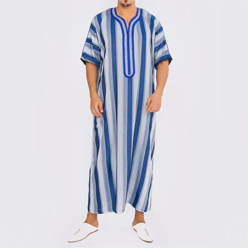 Durable Kaftan Arab Muslim Robe Men Jubba Thobe