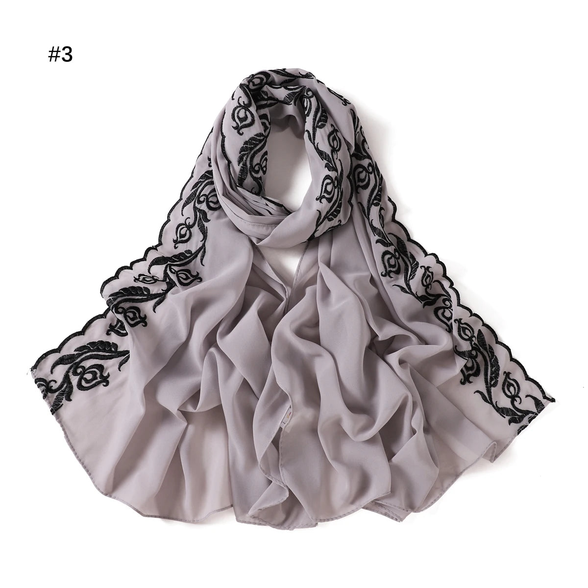 Embroidery Chiffon Scarf Hijab