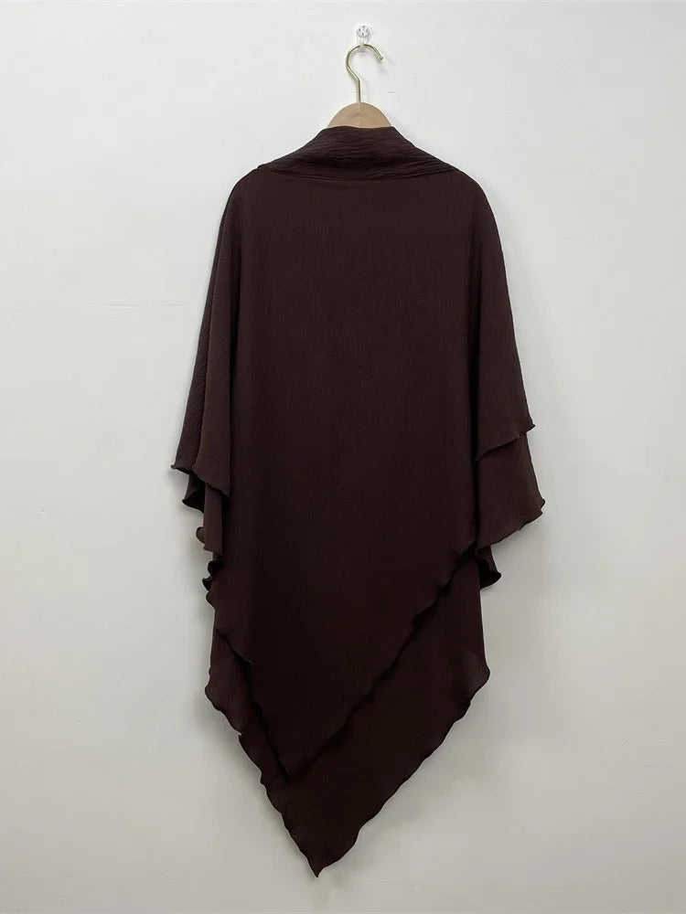 2 Layers Jazz Crepe Long Khimar Women Hijab