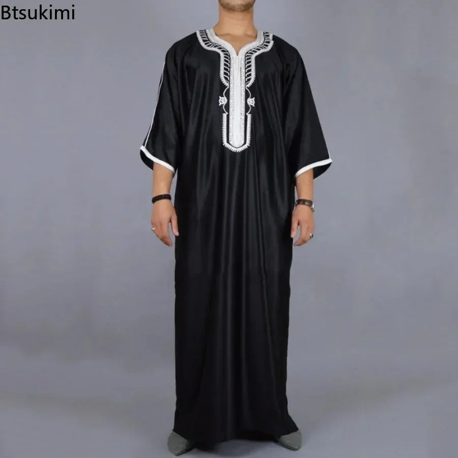 Durable Kaftan Arab Muslim Robe Men Jubba Thobe