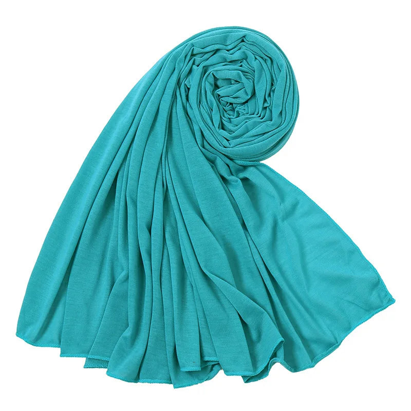 Soft Hijabs Scarf Shawl Plain Cotton Jersey Scarves