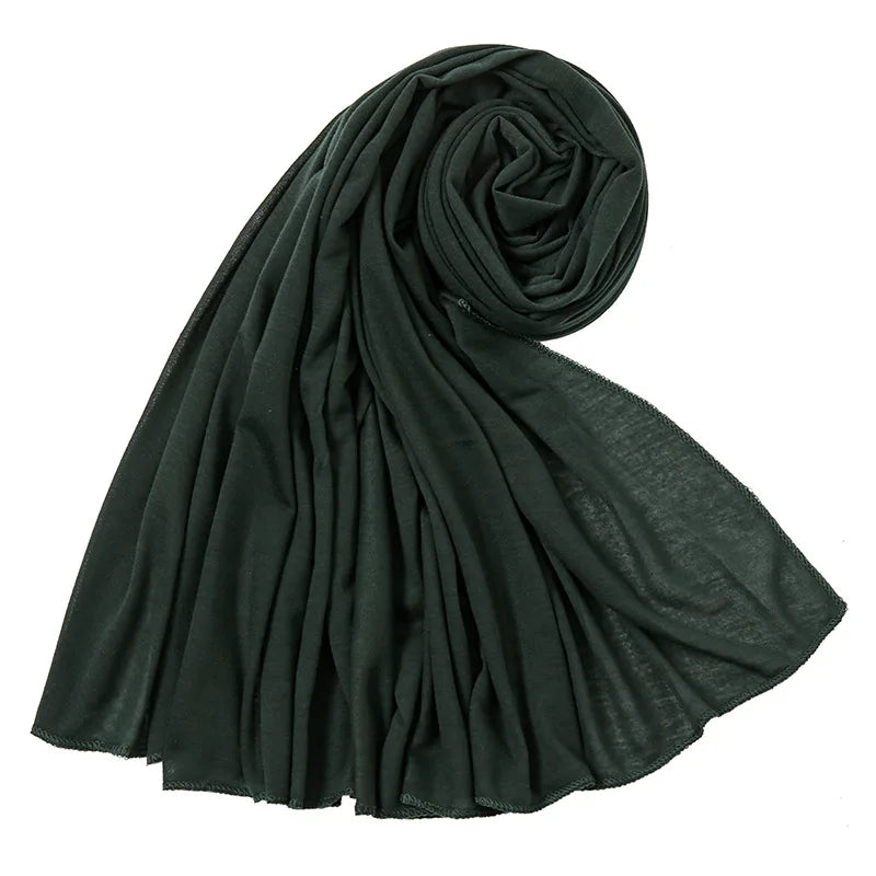 Soft Hijabs Scarf Shawl Plain Cotton Jersey Scarves
