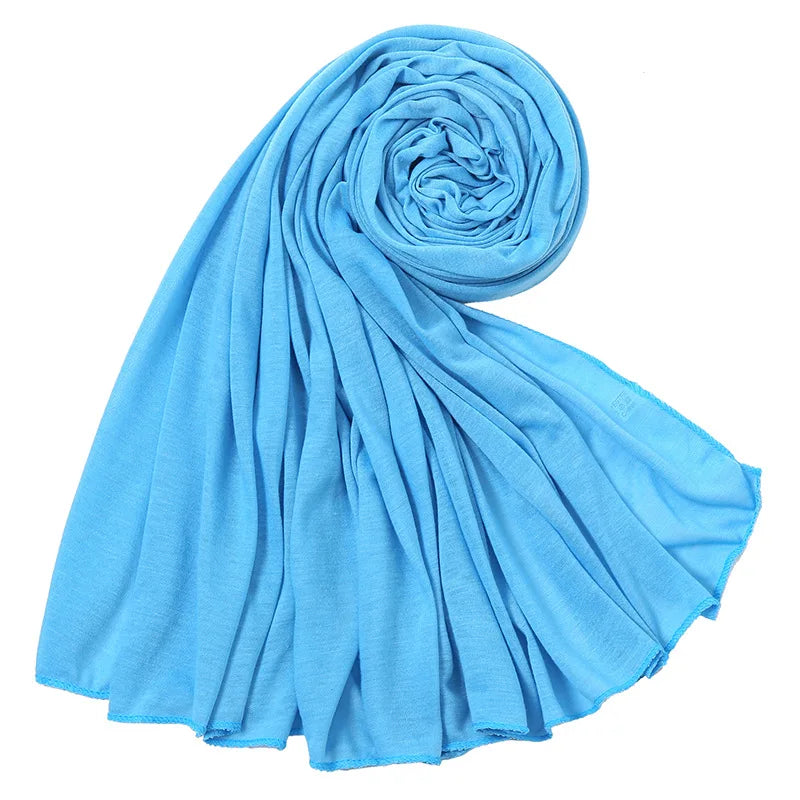 Soft Hijabs Scarf Shawl Plain Cotton Jersey Scarves