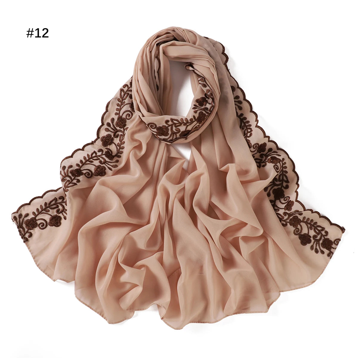 Embroidery Chiffon Scarf Hijab