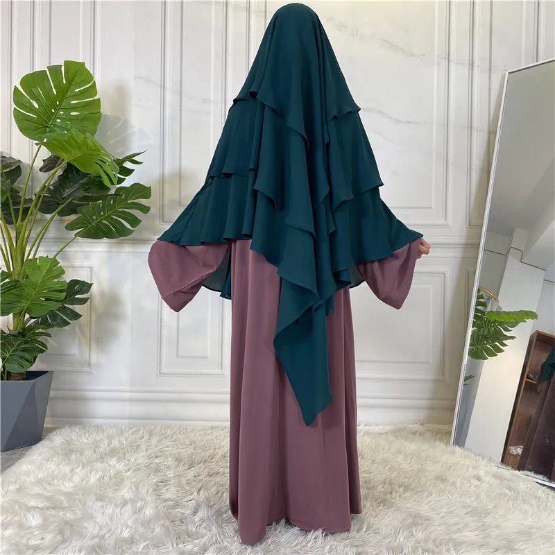 3 Layers Chiffon Hijabs Islamic Clothing Ramadan Eid Headdress
