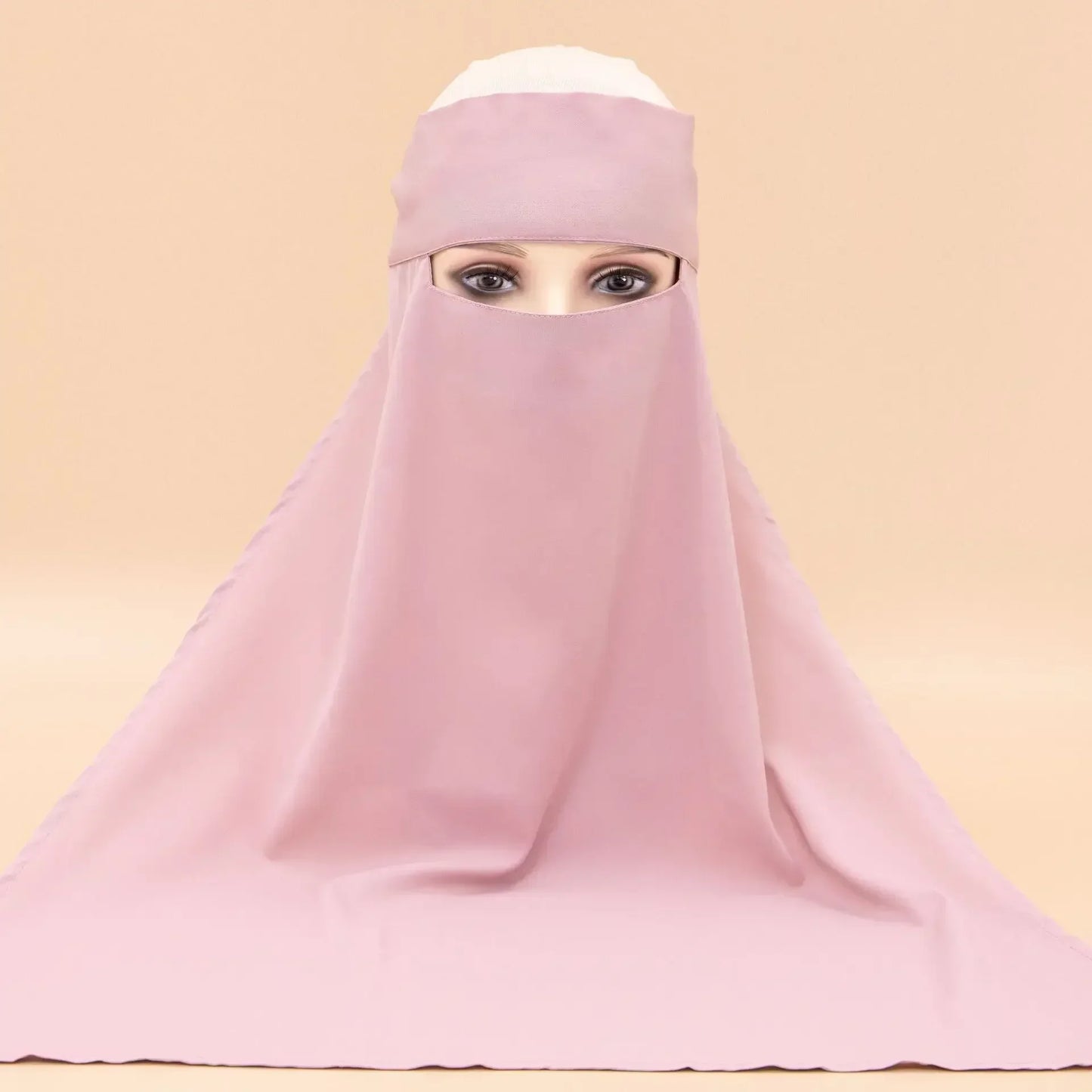 Plain Nida Niqab Tie back Face Cover