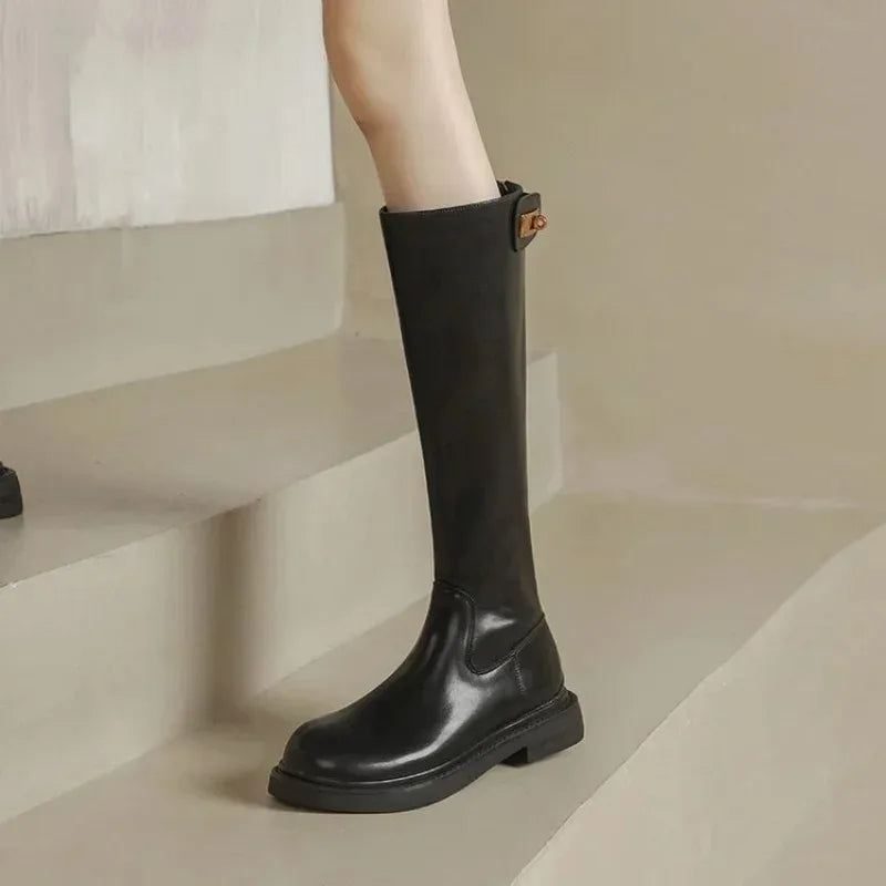 Genuine Leather Over-the-Knee High Boots