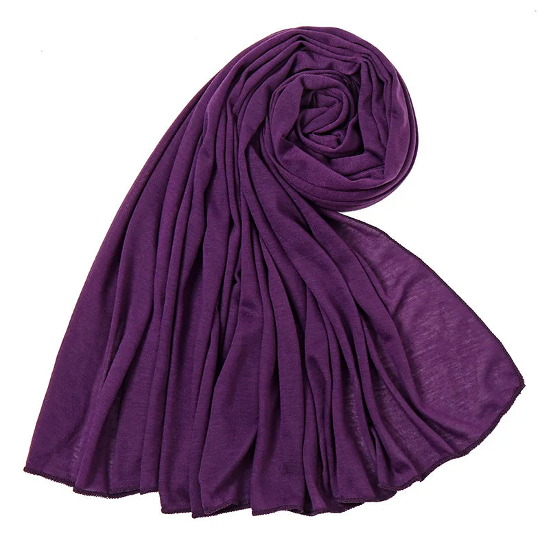 Soft Hijabs Scarf Shawl Plain Cotton Jersey Scarves
